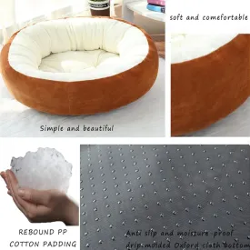 20in/25in Cat Beds for Indoor Cats - Machine Washable, Waterproof Donut Cuddler Cushion Self Warming Calming Cat Bed (Light Brown)
