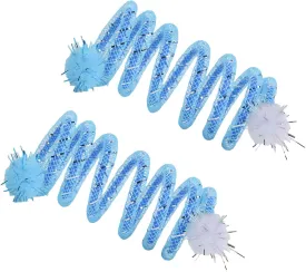 2Pcs Colorful Coils Spring with Plush Cats Chew Toy for Indoor and Outdoor Play Stimulating Curiosity and