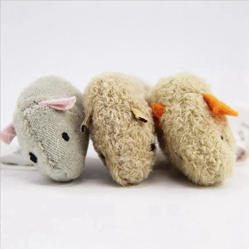 3-Piece Interactive Cat Plush Mice Toys
