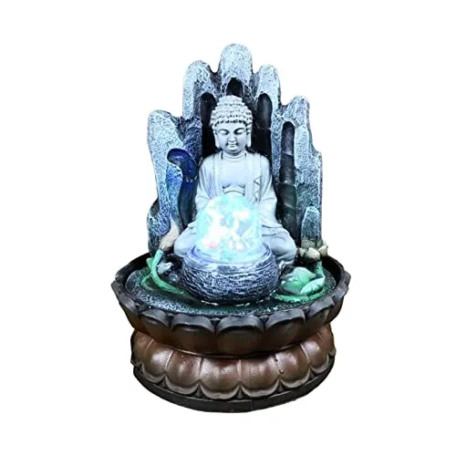ATORSE® Indoor Buddha Water Fountain Waterfall Zen Desk Relaxing for Home Decor