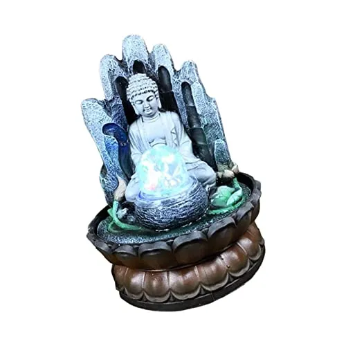 ATORSE® Indoor Buddha Water Fountain Waterfall Zen Desk Relaxing for Home Decor