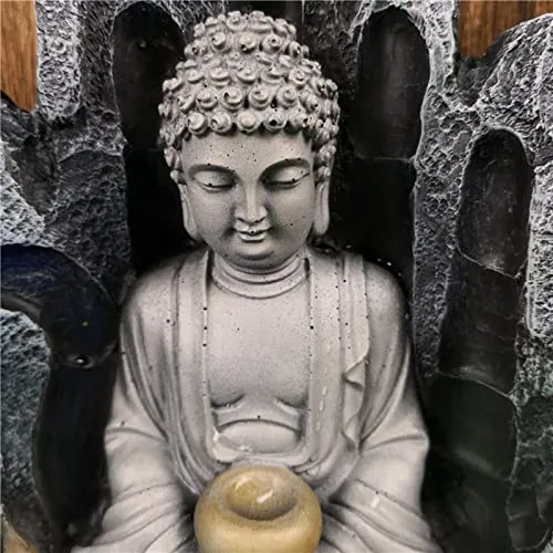 ATORSE® Indoor Buddha Water Fountain Waterfall Zen Desk Relaxing for Home Decor