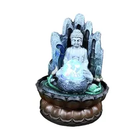 ATORSE® Indoor Buddha Water Fountain Waterfall Zen Desk Relaxing for Home Decor