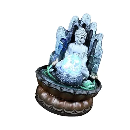 ATORSE® Indoor Buddha Water Fountain Waterfall Zen Desk Relaxing for Home Decor