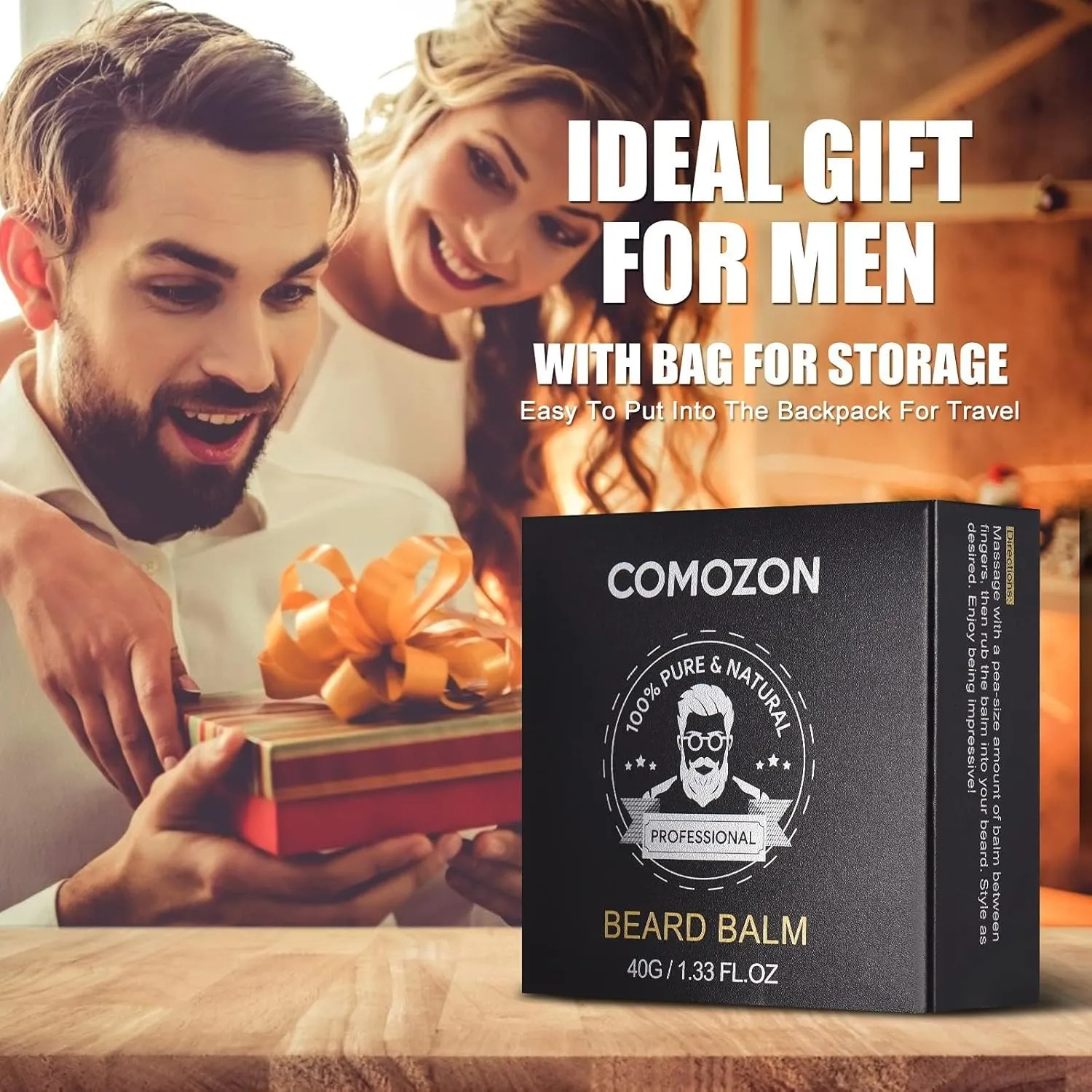 Beard Roller, Beard Care Set with Beard Roller Beard Growth Agent Men Comozon Beard Roller Beard Growth Kit with Beard Shampoo Beard Oil Beard Balm Razor Beard Brush Beard Comb Beard Scissors 12-in-1