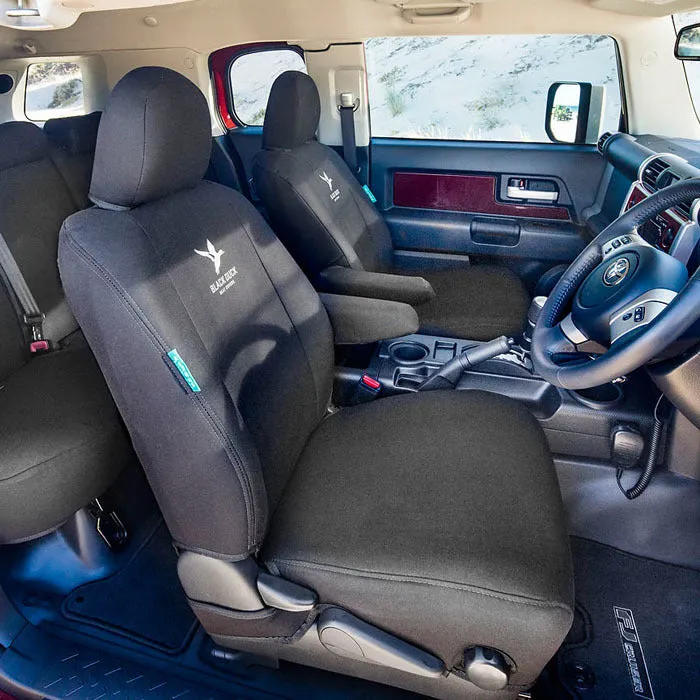 Black Duck Canvas Black Console & Seat Covers Suits Holden Colorado 7 LT Wagon 9/2013-8/2016
