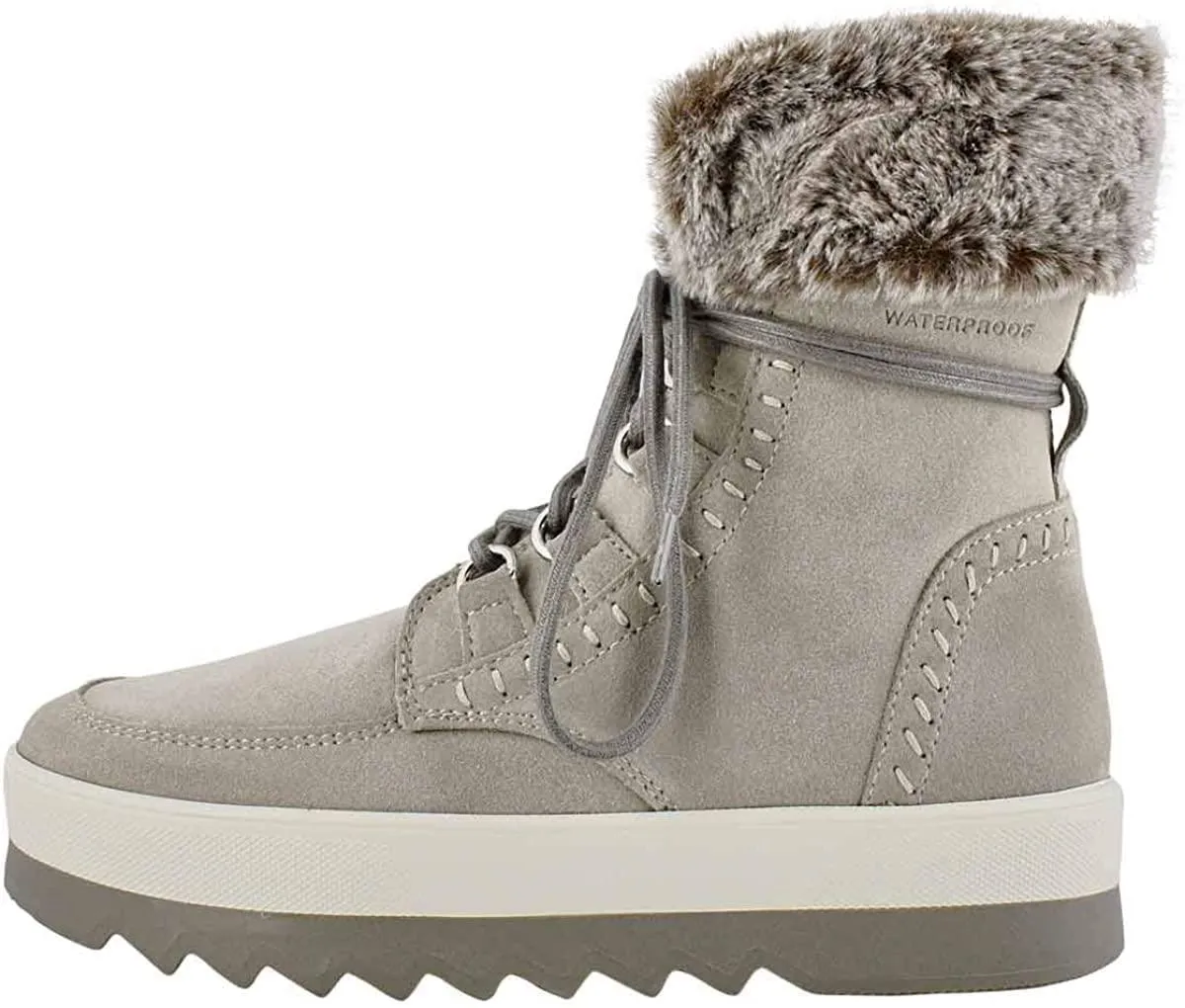 Cougar Women's Vanetta Mushroom Suede Size 10 Premium Faux Fur Mid Boot