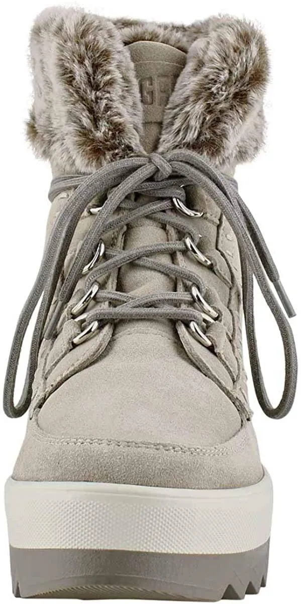 Cougar Women's Vanetta Mushroom Suede Size 10 Premium Faux Fur Mid Boot