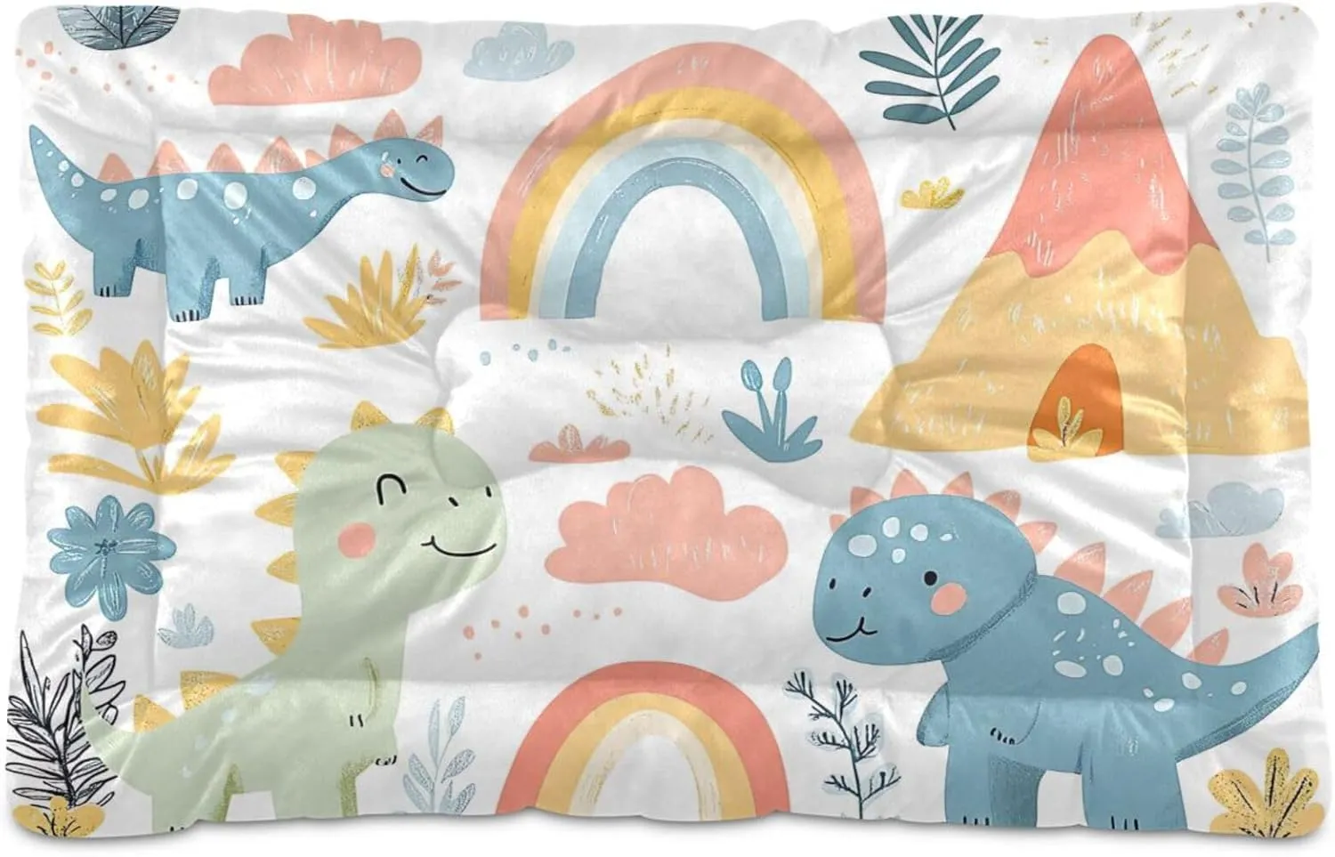 Cute Dinosaur Dog Bed Large Dog Beds Outdoor Dog Bed Mat Washable Pet Bed Cat Bed for Sleeping Travel 36" x 24"