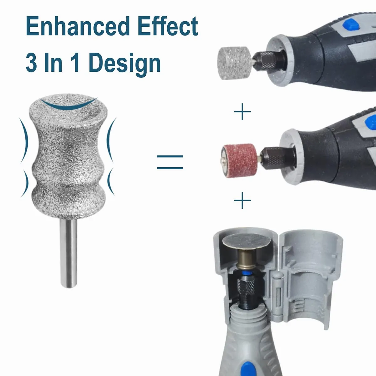 Diamond Dog Nail Grinder Attachment Bit for Dremel - 1/8" Rotary Nail Grinder Bit for Large Medium Small Dogs Nail Cares (B