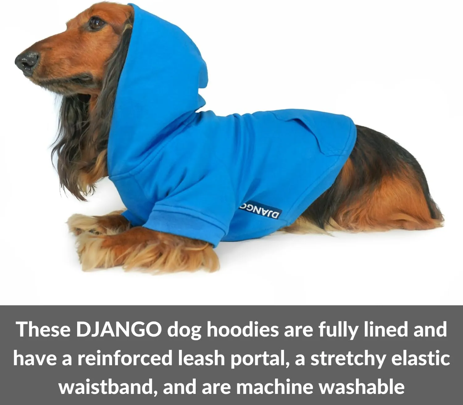 DJANGO Fully Lined Hoodie for Dog - Soft, Stretchy, and Cozy Sweatshirts for Dogs - Quartz Pink Winter Dog Sweaters for Dachshunds and Small Dogs - Warm Dog Hoodie X-Small with Elastic Waistband