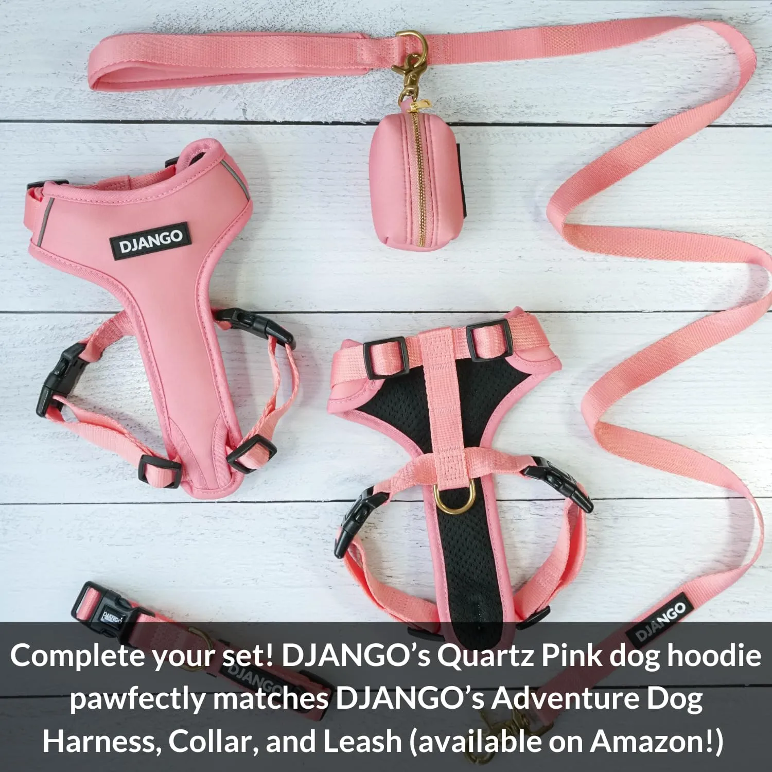 DJANGO Fully Lined Hoodie for Dog - Soft, Stretchy, and Cozy Sweatshirts for Dogs - Quartz Pink Winter Dog Sweaters for Dachshunds and Small Dogs - Warm Dog Hoodie X-Small with Elastic Waistband
