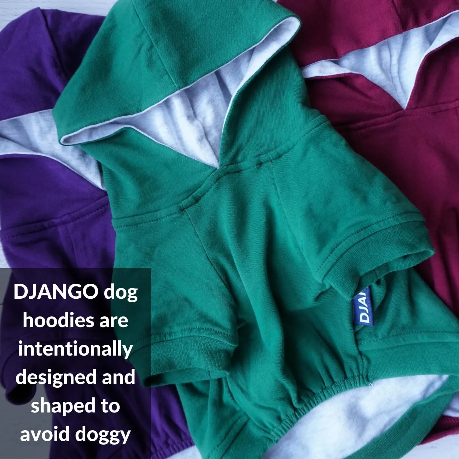 DJANGO Fully Lined Hoodie for Dog - Soft, Stretchy, and Cozy Sweatshirts for Dogs - Quartz Pink Winter Dog Sweaters for Dachshunds and Small Dogs - Warm Dog Hoodie X-Small with Elastic Waistband
