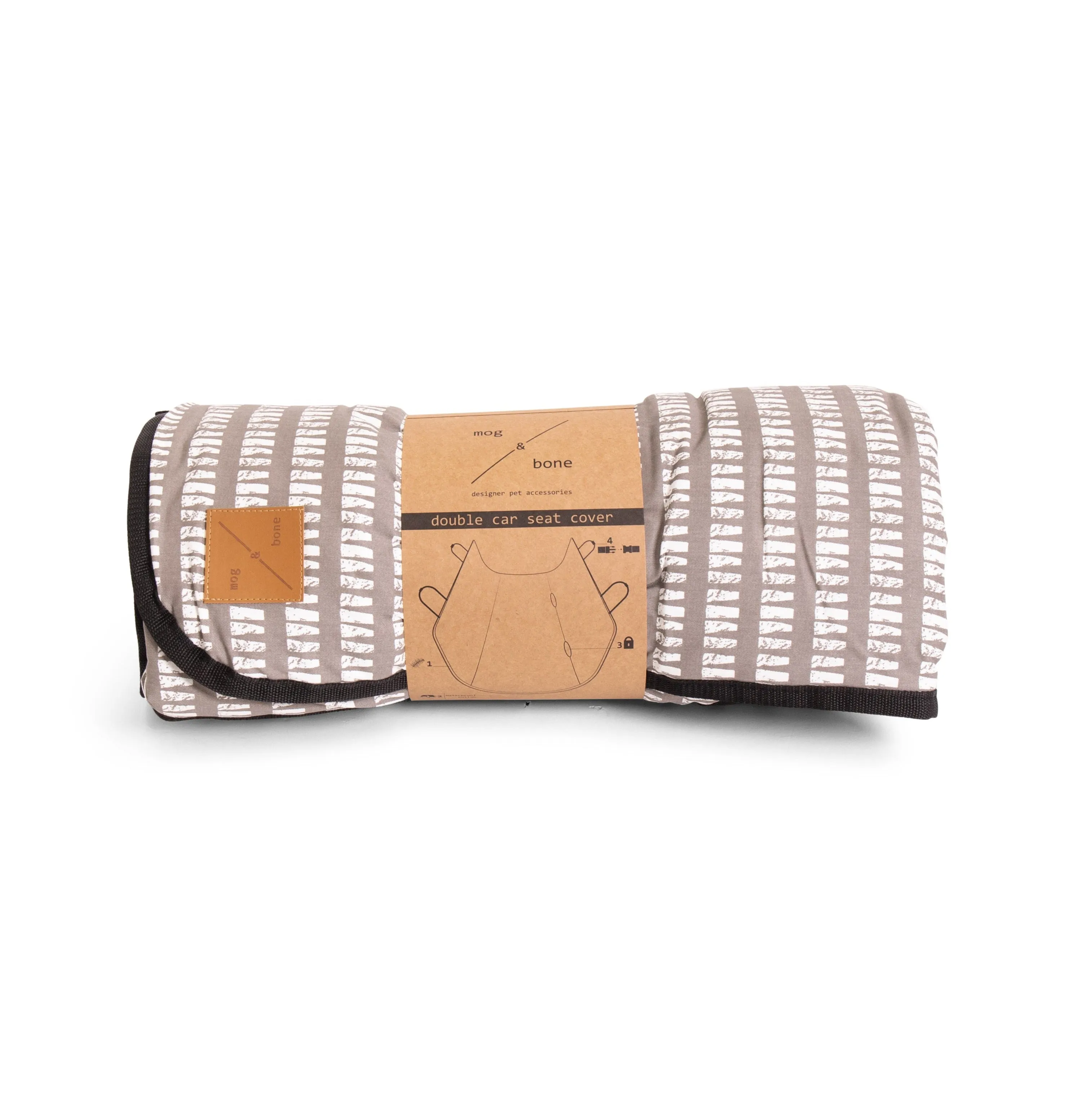 Dog Car Seat Cover -  Latte Inverse Mosaic