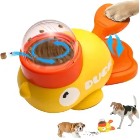 Dog Interactive Treat Dispenser Toy, Food Puzzle Slow Feeder, 2-in-1 Durable Cute Duck-Shaped Enrichment Toy to Keep Them Busy