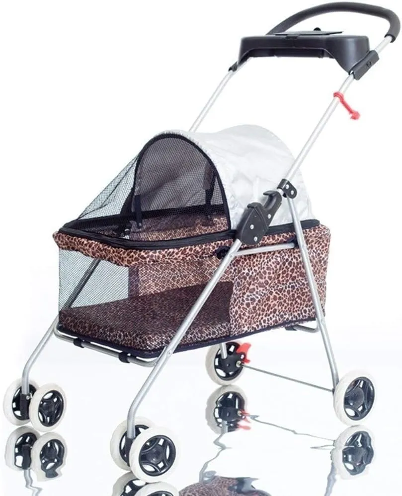 Double Dog Stroller Pet Travel Stroller Dog Pram Travel Vet Stroller Disabled Dog Pushchair 2 Front Swivel Wheels & Rear Brake 360 Rotation Front Wheel Max (A)