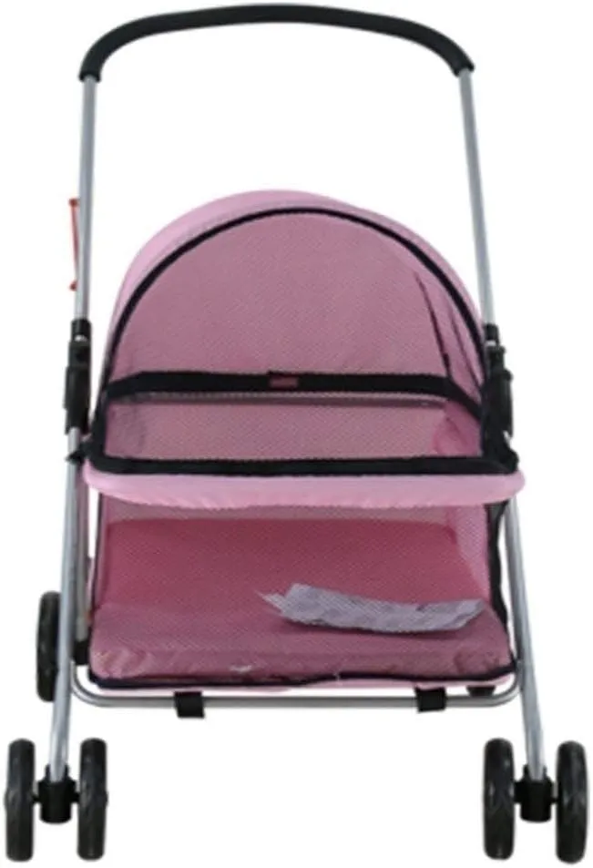 Double Dog Stroller Pet Travel Stroller Dog Pram Travel Vet Stroller Disabled Dog Pushchair 2 Front Swivel Wheels & Rear Brake 360 Rotation Front Wheel Max (A)