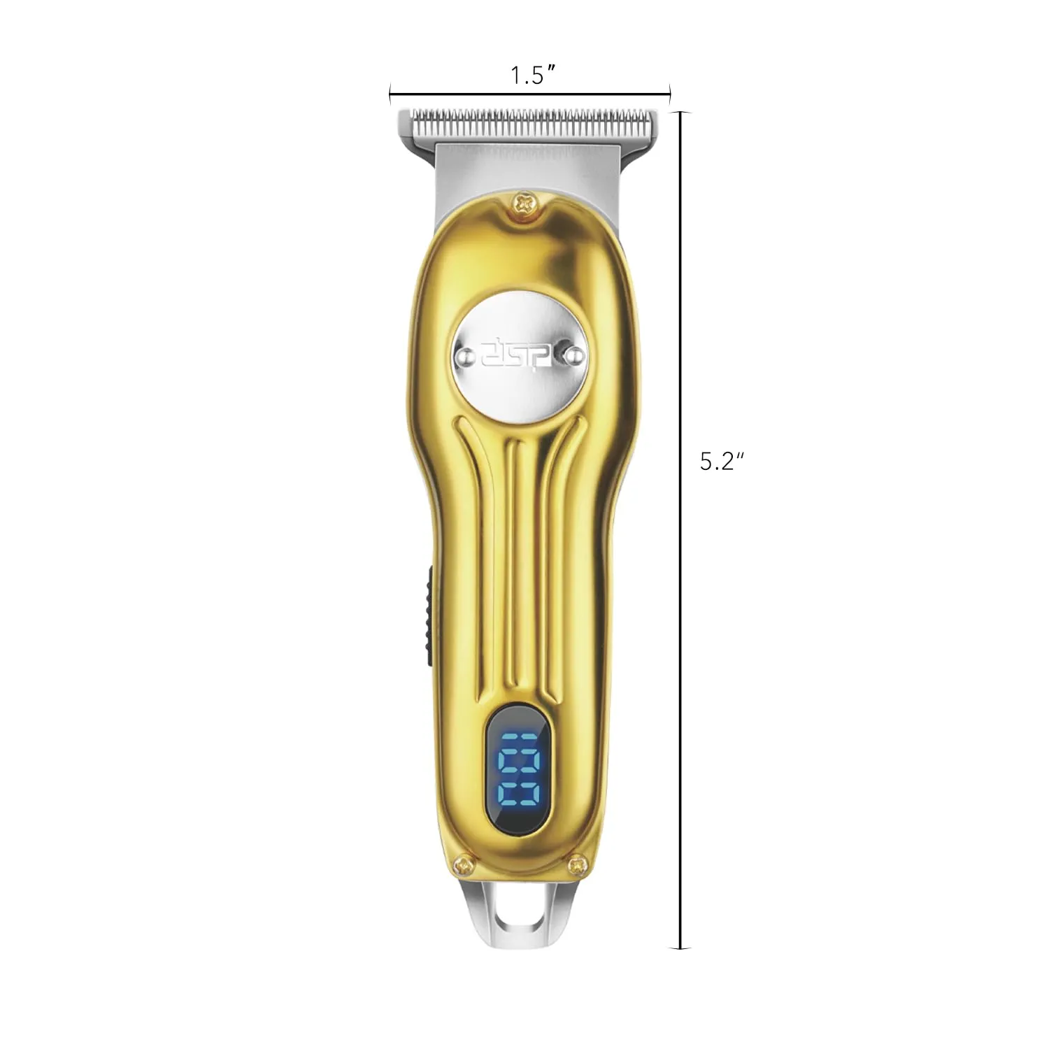 DSP Beard Trimmer for Men, Cordless Hair Clipper Shavers for Men, Facial Hair Trimmer for Beard & Mustache Trimming, Professional Haircut Kit for Men Rechargeable LED Display (Gold)