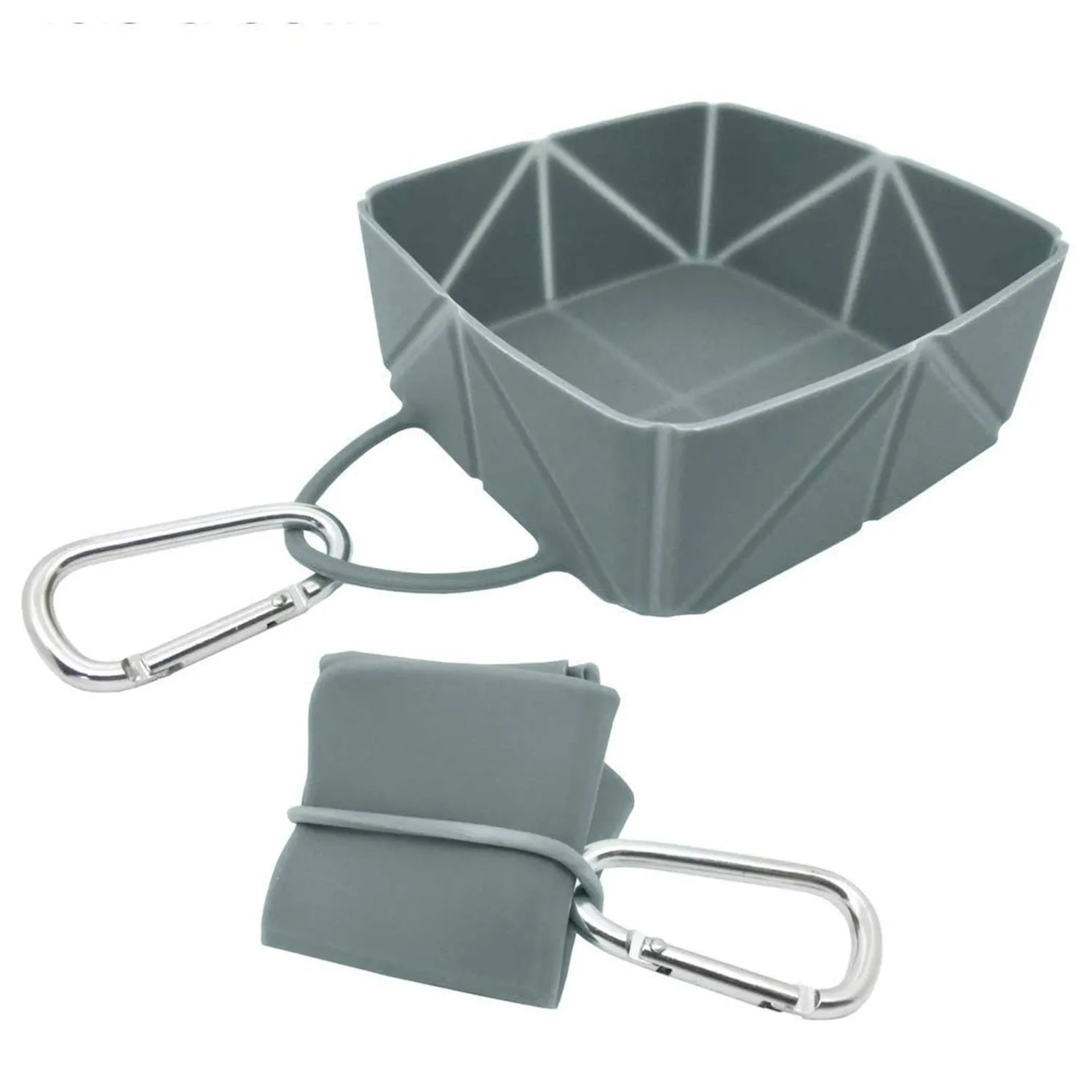 EasyPets Grey FoldaBowl Pet Travel Bowl