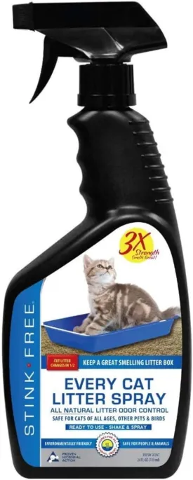 Every Cat Litter Spray Odor Eliminator - Urine Enzyme Cleaner & Deodorizer Cuts Litter Box Changes in Half! 24 oz Cat & Pet Odor Deodorizer
