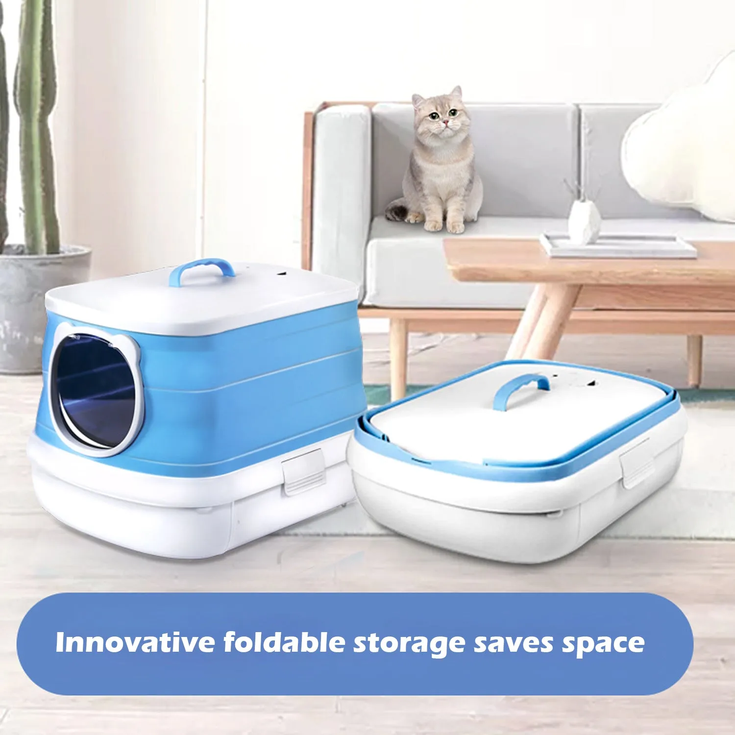 Foldable Fully Enclosed Anti-splash Cat Litter Box