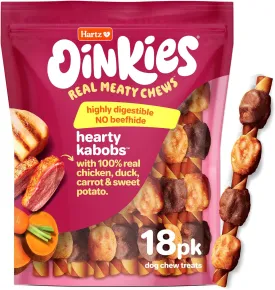 Hartz Oinkies Hearty Kabob with Real Chicken, 18 Count