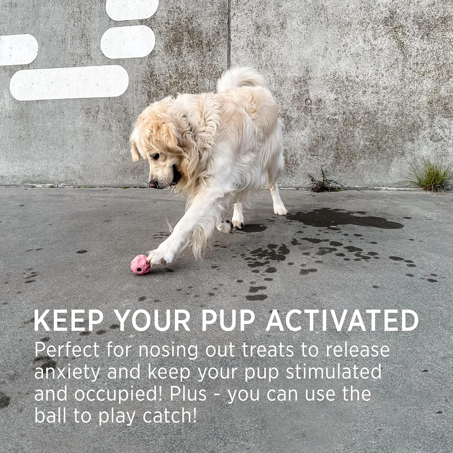 Hevea Moon Ball Activity Toy for Dogs (Old Rose) (Old Rose)
