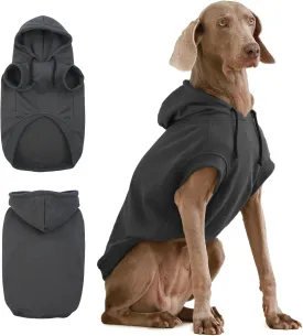 IECOii Dog Hoodie for Large Dogs,Large Dog Hoodie with Hat,Warm Dog Sweatshirt Hooded,Basic Hoodie for Dogs Spring Fall and Winter,XL Dog Sweater for Beagle,Border Collie,Grey,XL(No Fleece Lined)