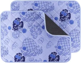 IEUUMLER Washable Pee Pads for Dogs, 2 Pack Non-Slip & Waterproof Pack Whelping Pad, Reusable Washable Puppy Potty Training Pad with Fast Absorbent for Playpen EU007 (Purple Pineapple, 24"X18"-2pcs)