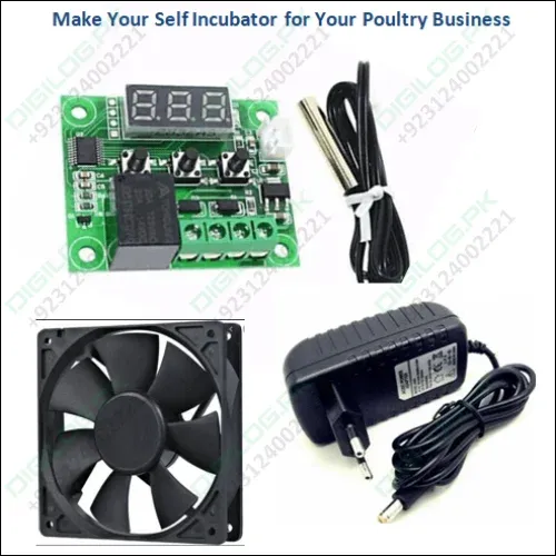 Incubator Controller Kit W1209  3 Inch Fan power Supply Adapter 12v 1a