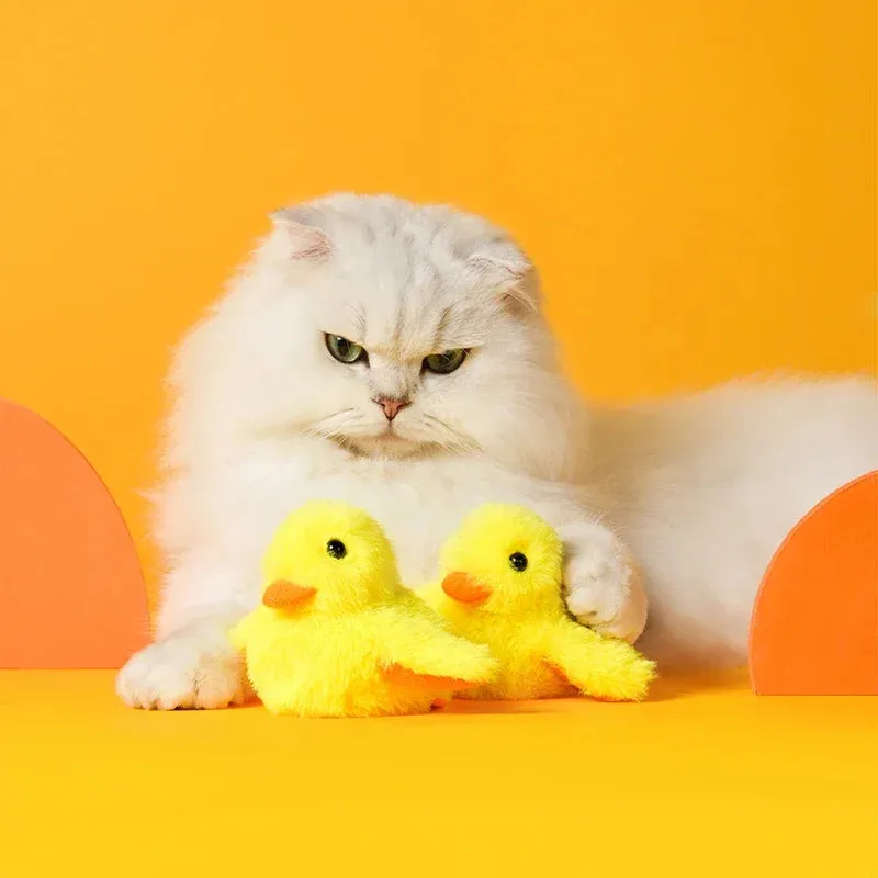 Interactive Flapping Duck Cat Toy with Vibration Sensor and Rechargeable Battery