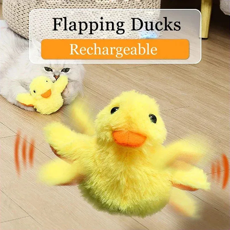 Interactive Flapping Duck Cat Toy with Vibration Sensor and Rechargeable Battery