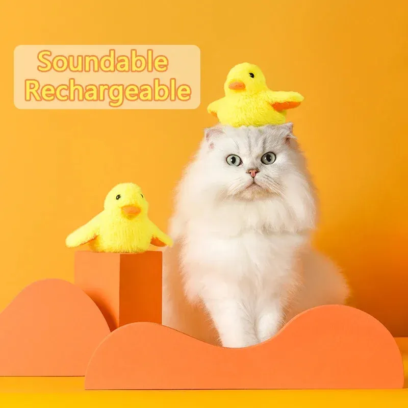 Interactive Flapping Duck Cat Toy with Vibration Sensor and Rechargeable Battery