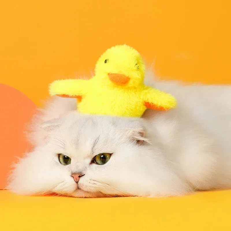 Interactive Flapping Duck Cat Toy with Vibration Sensor and Rechargeable Battery