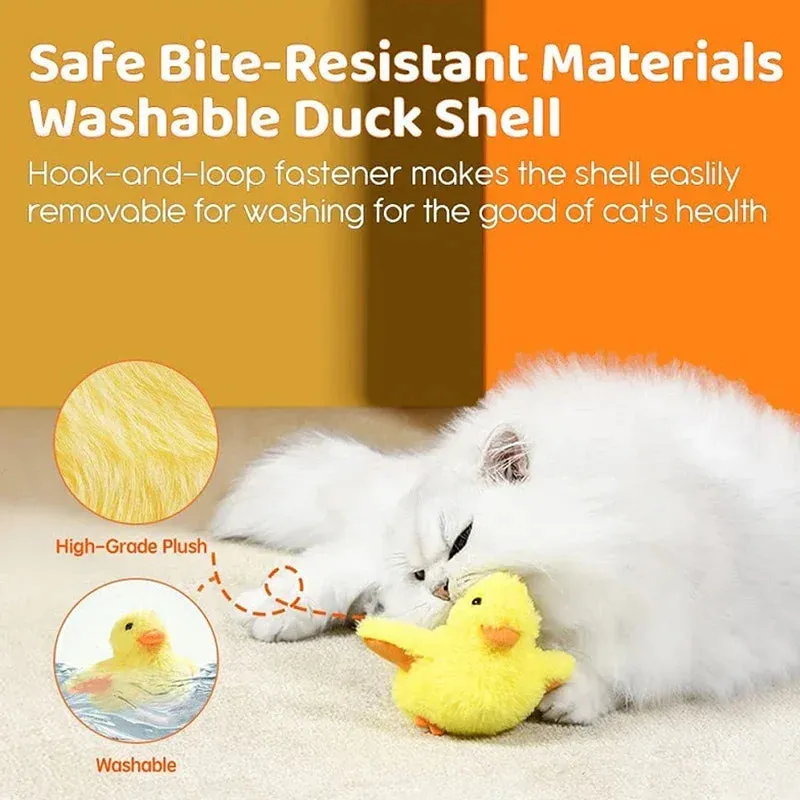 Interactive Flapping Duck Cat Toy with Vibration Sensor and Rechargeable Battery