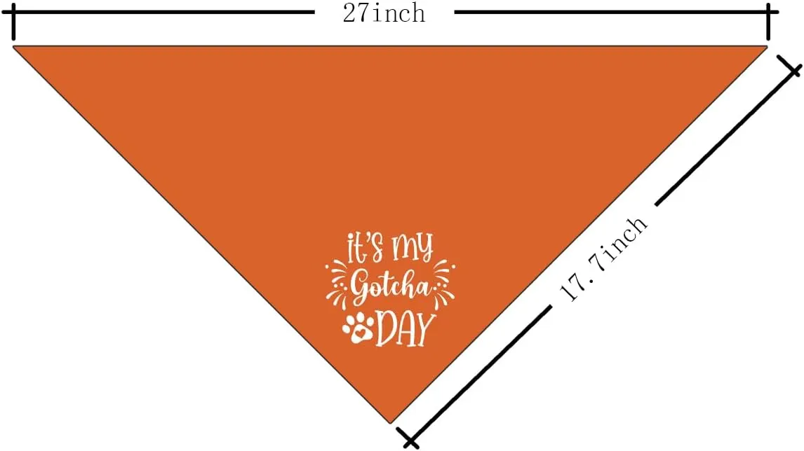 It's My 'Gotcha Day' Triangle Dog Scarf - Orange, Funny, Cute for Small to Large Dogs