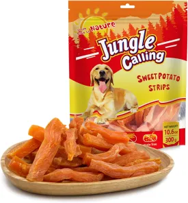 Jungle Calling Sweet Potato Dog Treats,Low Fat Natural Chews for Weight Management, Single Ingredient and Grain Free Healthy Snacks Puppy Adult Dogs,10.6oz