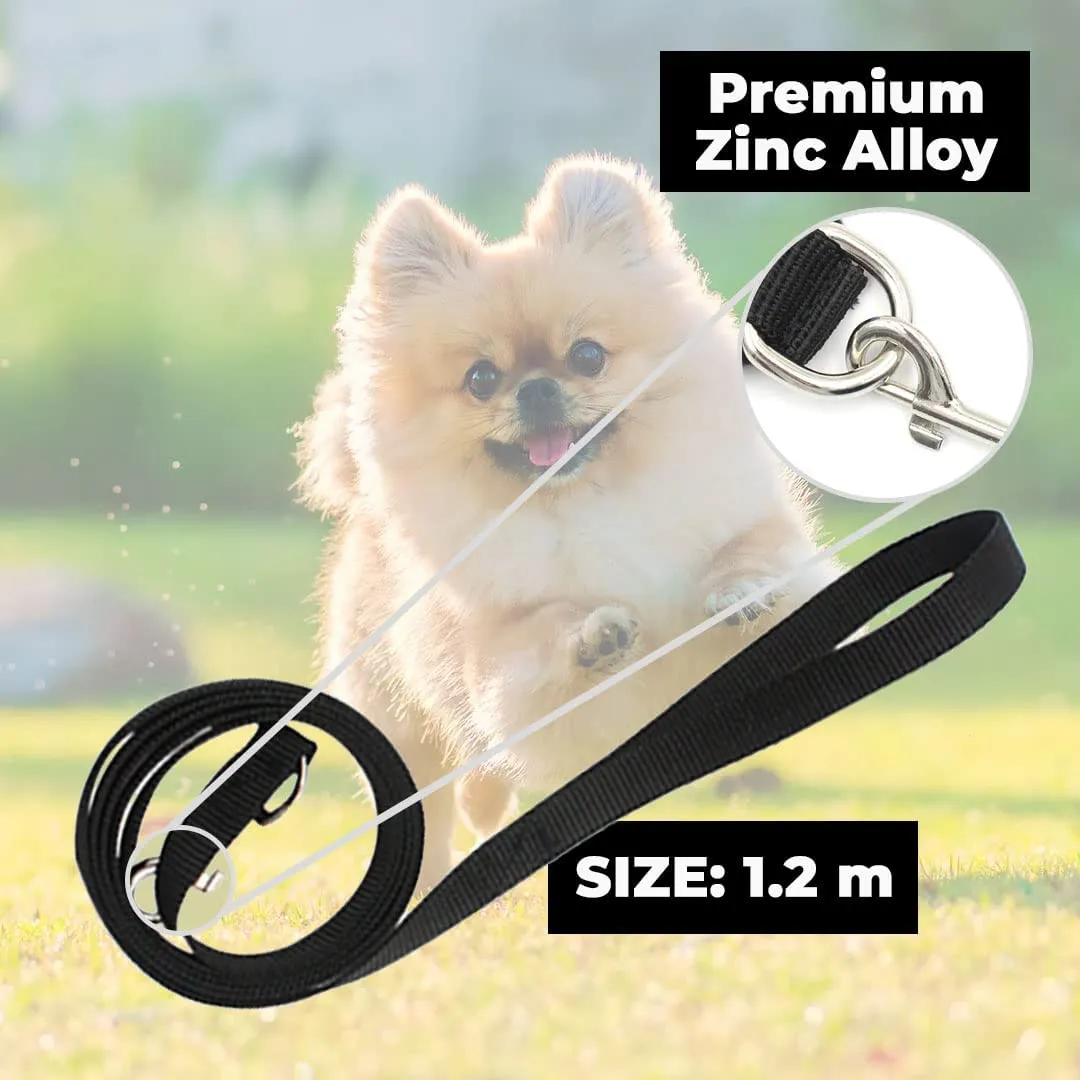 Kuber Industries Reflective Dog Harness With Adjustable Leash|Breathable Polyester Mesh Fabric With Top carry Handle|Large Size|HAT-818|Comfortable No-Pull Grip|Quick Release Buckles|Black (Pack Of 4)