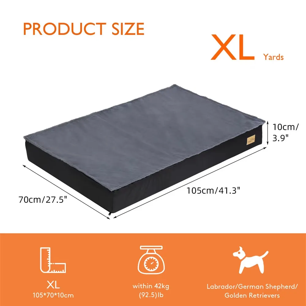 Large Orthopaedic Dog Bed Waterproof Cushion Pet Mattress 2 in 1 Pet Dog Crate Bed with Removable Washable Cover Indoor Outdoor