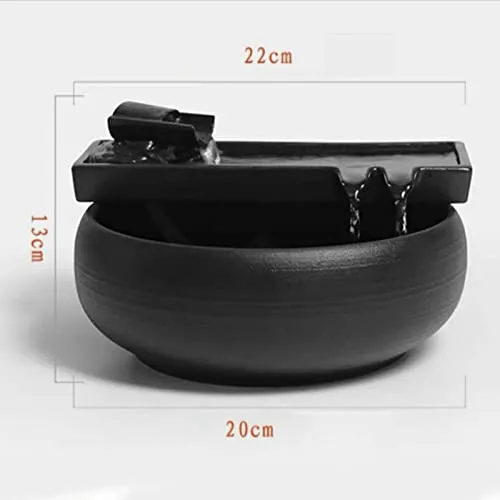 LOSA Ceramic Tabletop Fountain Office Home Meditation Calming Indoor Waterfall