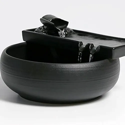 LOSA Ceramic Tabletop Fountain Office Home Meditation Calming Indoor Waterfall