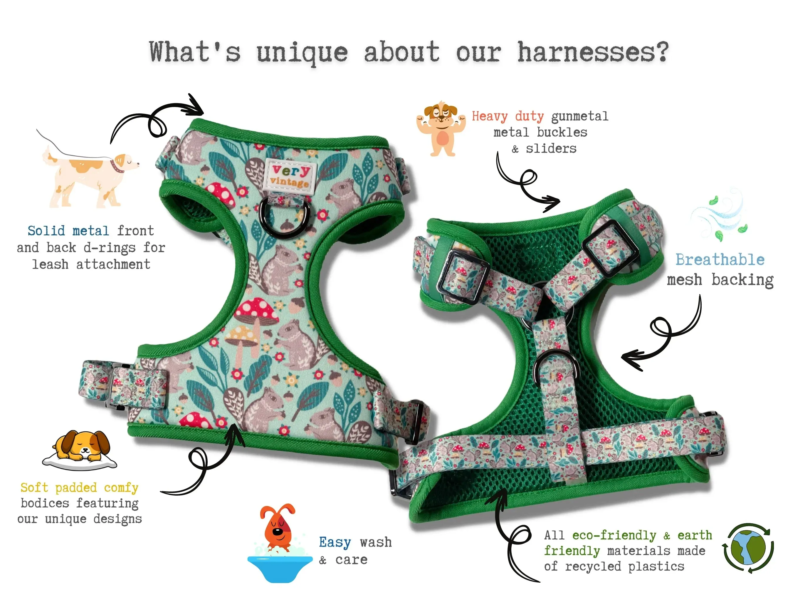 Love is Love - Adjustable Dog Harness - Heavy Duty Metal Hardware
