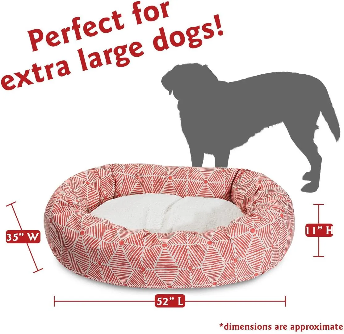 Majestic Pet 52" Charlie Salmon Sherpa Bagel Bed