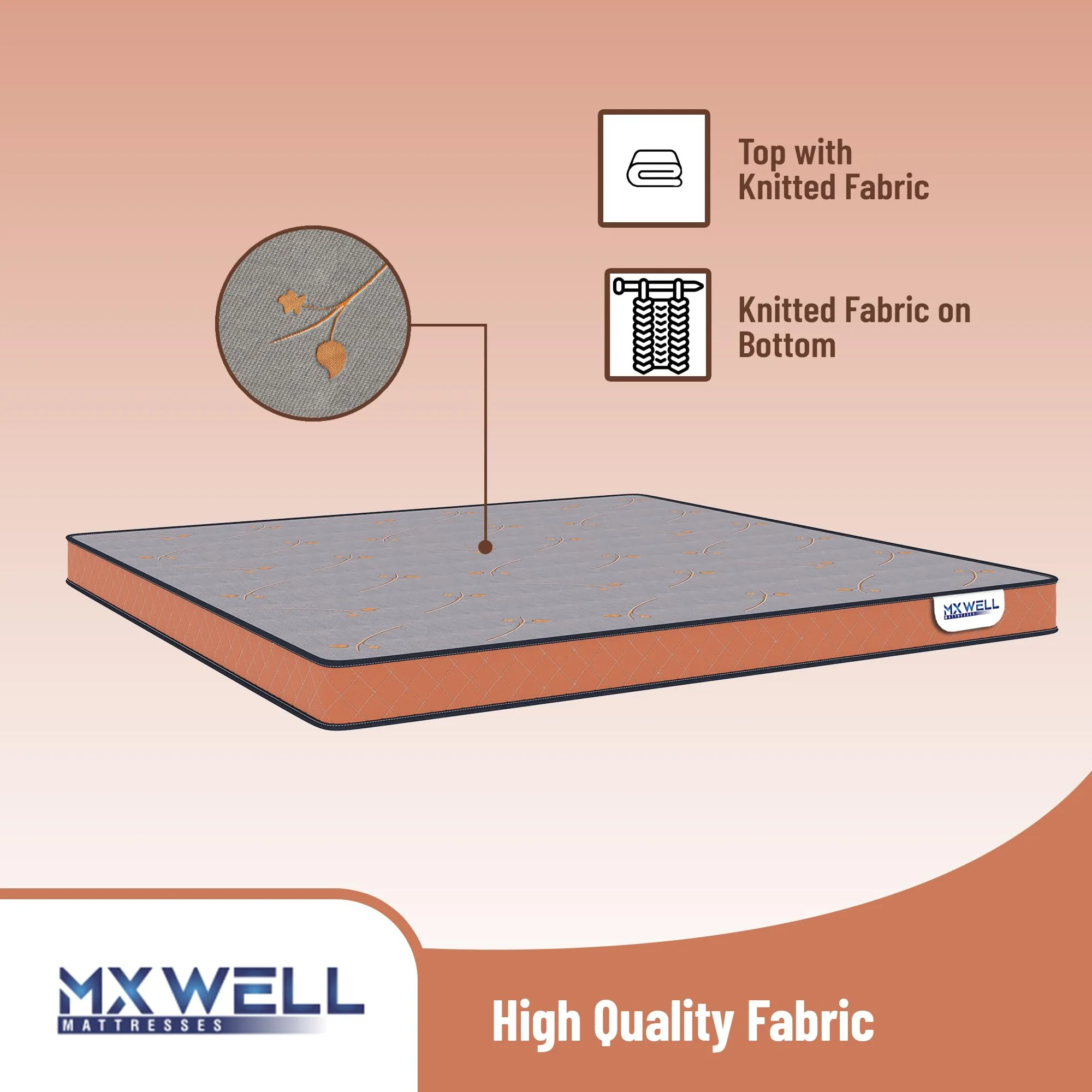 MXWELL Siesta Compress Orthoplus Memory Foam 6 inch Single High Density (HD) Foam Mattress (L x W: 78 inch x 36 inch)