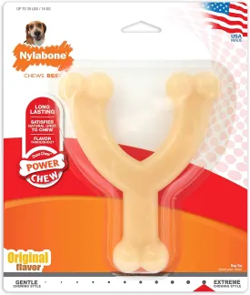 Nylabone Original Wishbone Power Chew Toy for Dogs, Dog Toys for Aggressive Chewers, Original Flavor, Medium - Up to 35 lbs, 1 Count