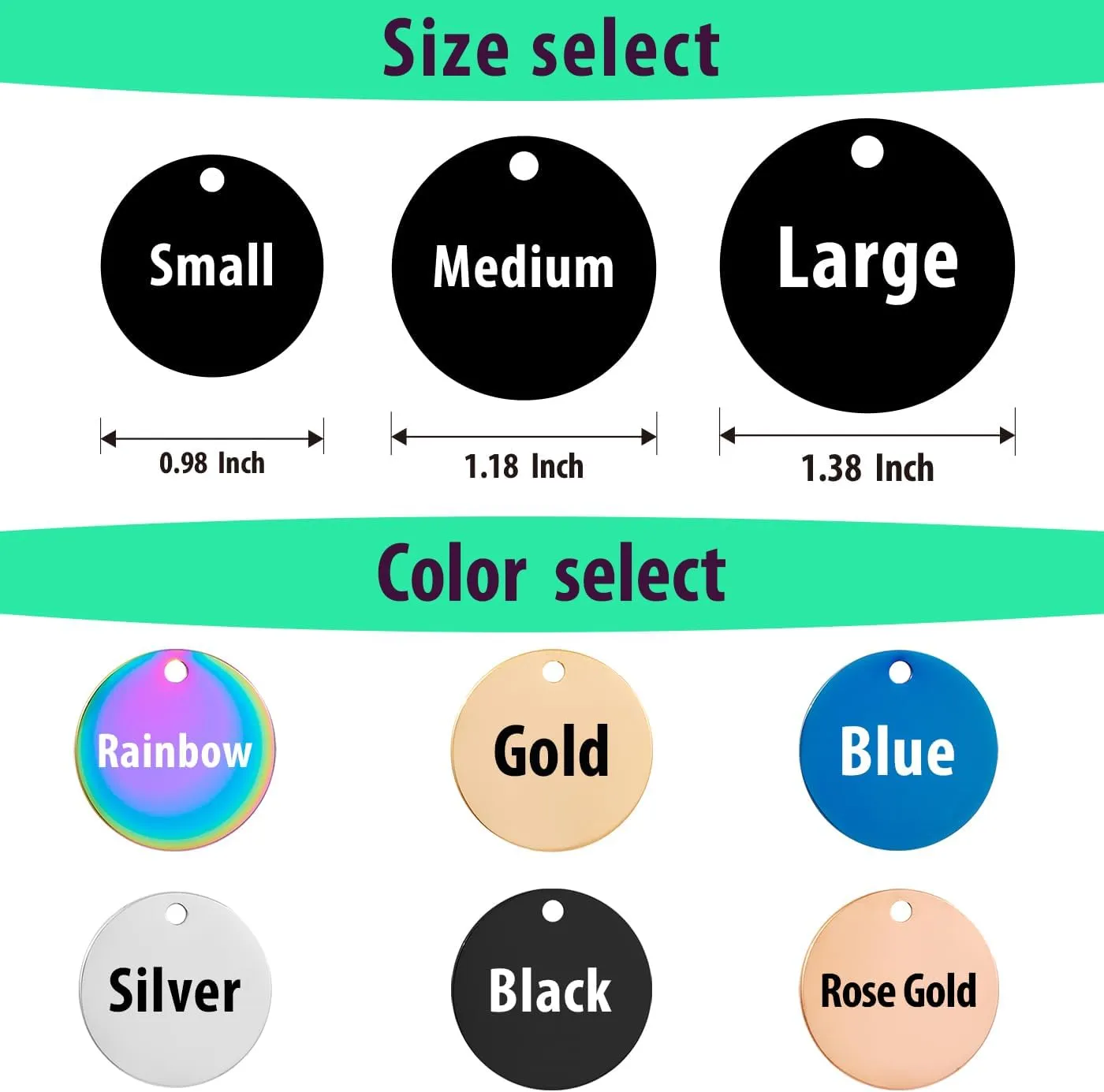 Pet Name Tags,Stainless Steel Custom Carved Dog tag, Cute Double-Sided Engraved cat Tags, Personalized ID Tags,Cat and Dog Collar with Name tag (Circle-Gold, Small)