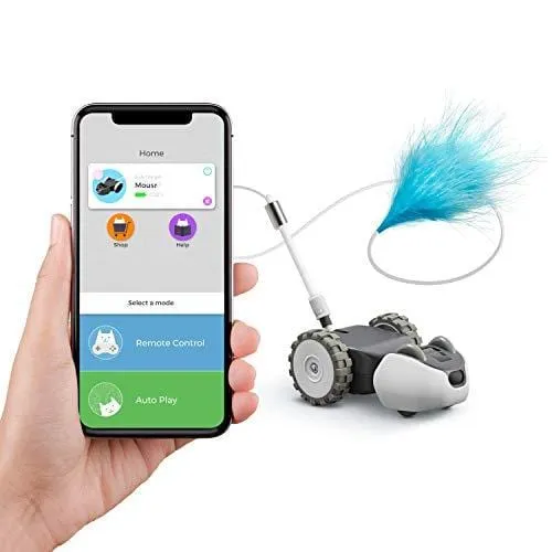 Petronics Mousr Interactive Robotic cat Toy | Plays Automatically or by Smartphone Control | Voted Best cat Toy 2018