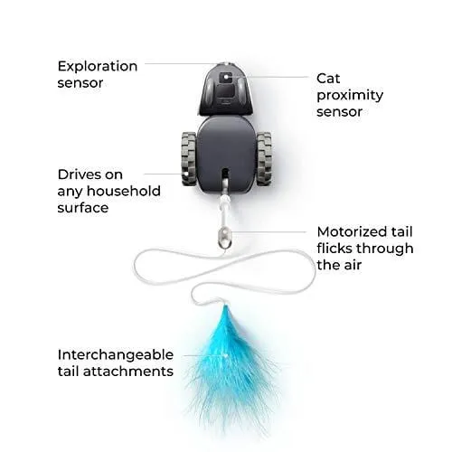 Petronics Mousr Interactive Robotic cat Toy | Plays Automatically or by Smartphone Control | Voted Best cat Toy 2018