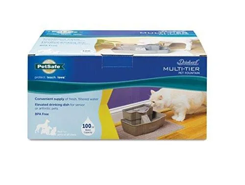 PetSafe Drinkwell Multi-Tier Dog and Cat Water Fountain, Automatic Drinking Fountain for Pets, 100 oz. Water Capacity