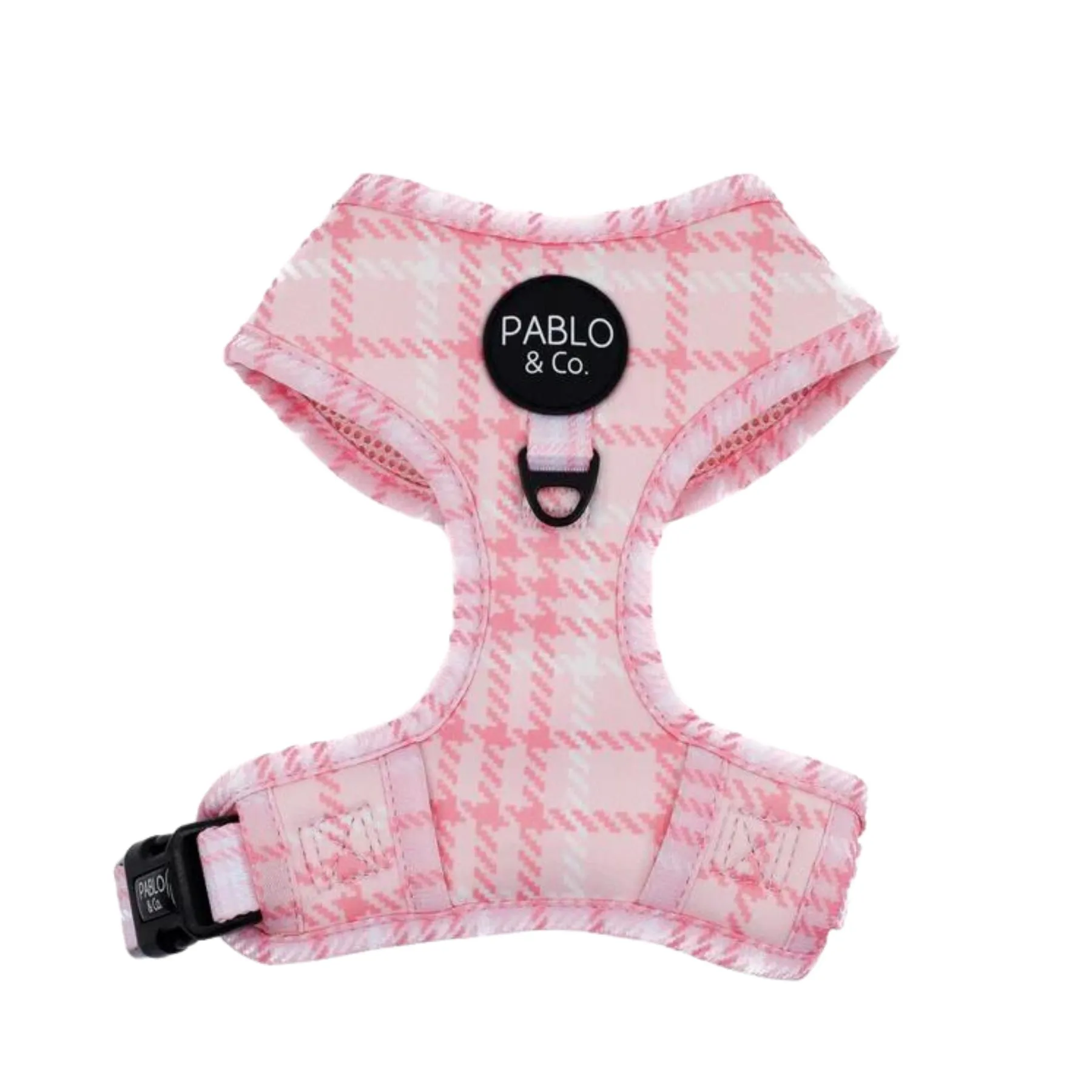 Pink Houndstooth Adjustable Harness